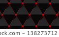 Modern black abstract wallpaper with clean geometric elements, emphasizing triangular forms in the foreground and a horizontally structured, repeating sci-fi pattern 138273712