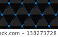 Modern black abstract wallpaper with clean geometric elements, emphasizing triangular forms in the foreground and a vertically structured, repeating sci-fi pattern 138273728