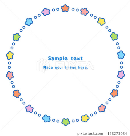 Cute floral round frame material | Design material / Decorative frame Cute floral round frame material | Design material / Decorative frame 138273984