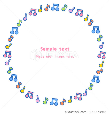 Cute circular musical note frame material | Design material / Decorative frame Cute circular musical note frame material | Design material / Decorative frame 138273986
