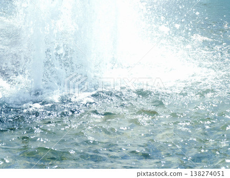 Sparkling water splashes and the water's surface 138274051