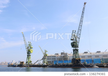 A submarine undergoing routine inspection (overhaul) at Kawasaki Heavy Industries' Kobe Plant, Dock No. 4. A submarine undergoing routine inspection (overhaul) at Kawasaki Heavy Industries' Kobe Plant, Dock No. 4. 138274381