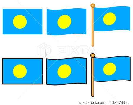 帛琉國旗插圖集 138274483