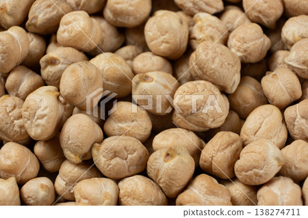 Macro texture of organic raw chickpea seeds. 138274711