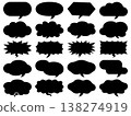 A set of speech bubble silhouettes in various shapes 138274919
