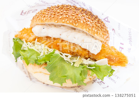 Delicious tartar fish sandwich 138275051