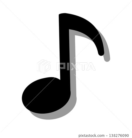 Black silhouette of an eighth note Black silhouette of an eighth note 138276090