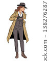 Female Detective Investigating with Flashlight Pop Art Character 138276287