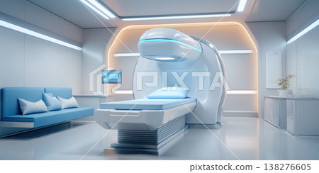 Advanced ai agent powers modern healthcare scanner in calm futuristic lab 138276605