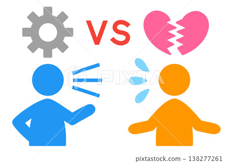 A conceptual illustration of logical harassment (logic harassment), depicting the relationship between the person who corners the other with logic and the person who is hurt. A conceptual illustration of logical harassment (logic harassment), depicting the relationship between the person who corners the other with logic and the person who is hurt. 138277261