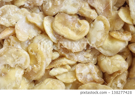 Close up of roasted salted broad beans Close up of roasted salted broad beans 138277428