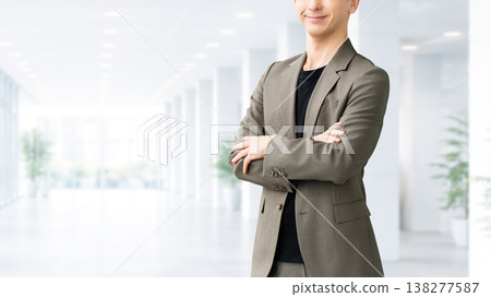 Male businessman folding his arms 138277587