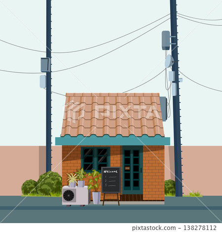 High detailed vector illustration of street house,street background. High detailed vector illustration of street house,street background. 138278112