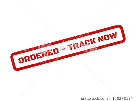 Rectangular grunge effect stamp with bold text ORDERED TRACK NOW for shipment and delivery updates Rectangular grunge effect stamp with bold text ORDERED TRACK NOW for shipment and delivery updates 138278184