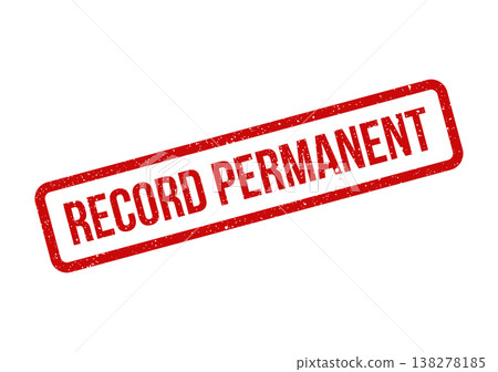 Rectangular grunge effect stamp with the text record permanent for official document marking Rectangular grunge effect stamp with the text record permanent for official document marking 138278185