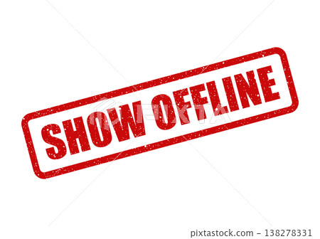 Rectangular show offline grunge rubber stamp illustration for internet status communication projects indicating unavailability Rectangular show offline grunge rubber stamp illustration for internet status communication projects indicating unavailability 138278331