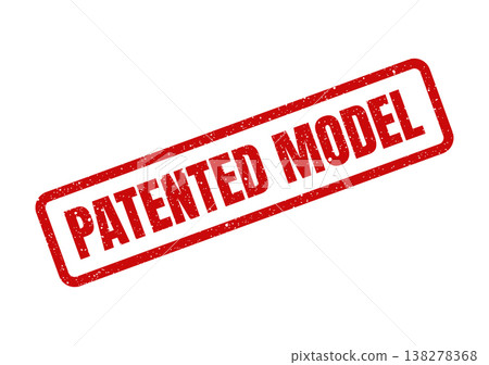 Red aged rubber stamp with the inscription PATENTED MODEL placed diagonally, for exclusive designs and prototypes Red aged rubber stamp with the inscription PATENTED MODEL placed diagonally, for exclusive designs and prototypes 138278368