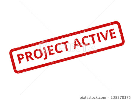 Red distressed rectangle stamp displaying PROJECT ACTIVE text for ongoing business operations and workflow stages Red distressed rectangle stamp displaying PROJECT ACTIVE text for ongoing business operations and workflow stages 138278375