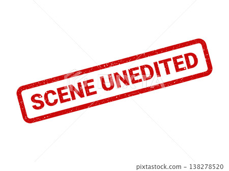 Red distressed rubber stamp with text SCENE UNEDITED suggesting authenticity and original raw content status Red distressed rubber stamp with text SCENE UNEDITED suggesting authenticity and original raw content status 138278520
