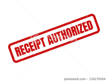 Red grunge effect rubber stamp impression with RECEIPT AUTHORIZED text for official permission Red grunge effect rubber stamp impression with RECEIPT AUTHORIZED text for official permission 138278569