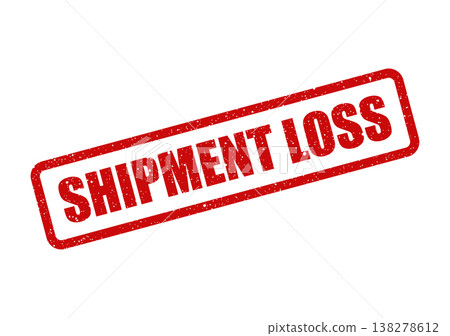 Red grunge effect stamp displaying shipment loss status for documenting lost packages in the delivery chain Red grunge effect stamp displaying shipment loss status for documenting lost packages in the delivery chain 138278612
