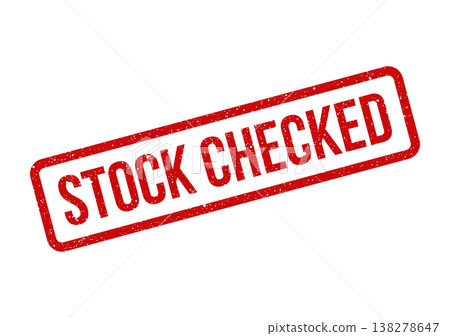 Red grunge rubber stamp clearly stating STOCK CHECKED, ideal for quality control and verification processes Red grunge rubber stamp clearly stating STOCK CHECKED, ideal for quality control and verification processes 138278647