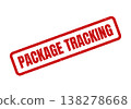 Red grunge rubber stamp displaying the phrase PACKAGE TRACKING, useful for logistics operations and delivery status updates 138278668