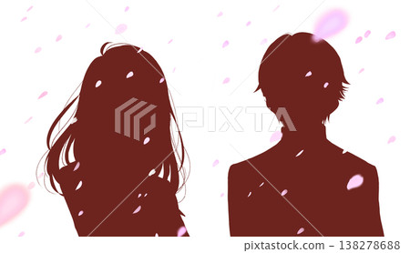 櫻花盛開,映襯著身穿水手服的女學生和身穿制服的男學生的身影。 櫻花盛開,映襯著身穿水手服的女學生和身穿制服的男學生的身影。 138278688