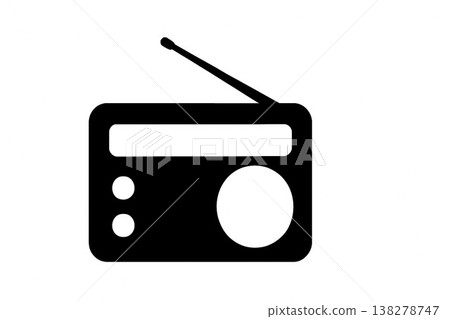 Silhouette illustration of a retro radio 138278747