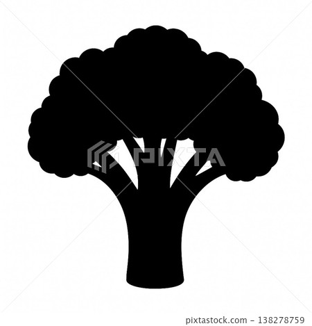 Simple silhouette of broccoli Simple silhouette of broccoli 138278759