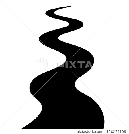 Silhouette illustration depicting the flow of an exotic river. Silhouette illustration depicting the flow of an exotic river. 138279108