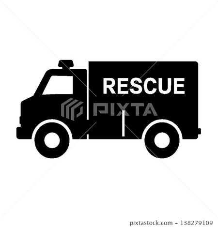 Powerful rescue vehicle silhouette 138279109
