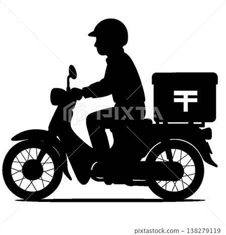 郵差摩托車的輪廓 郵差摩托車的輪廓 138279119