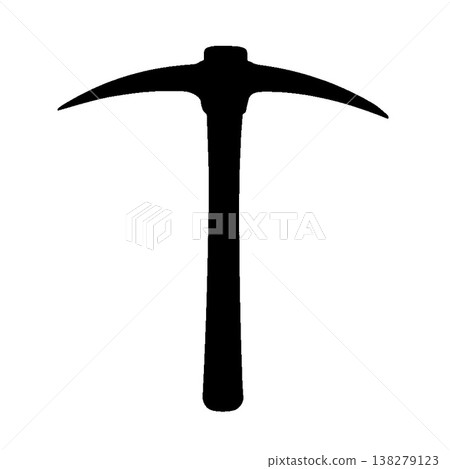 The silhouette of a pickaxe symbolizes strength. The silhouette of a pickaxe symbolizes strength. 138279123
