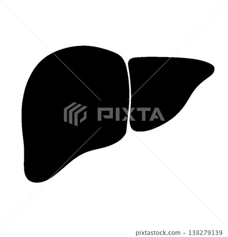Simple liver silhouette diagram 138279139