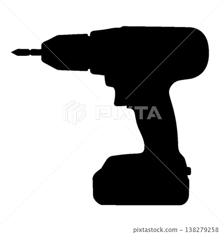 電鑽強勁有力的輪廓 138279258