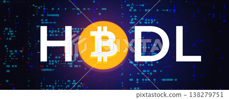 Vector illustration with bold typography HODL representing cryptocurrency investing mindset Vector illustration with bold typography HODL representing cryptocurrency investing mindset 138279751