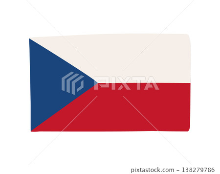 Cute Czech flag icon, hand-drawn style flag illustration Cute Czech flag icon, hand-drawn style flag illustration 138279786