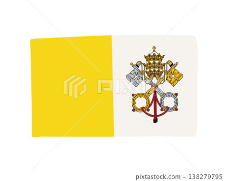 Cute Vatican flag icon, hand-drawn style flag illustration Cute Vatican flag icon, hand-drawn style flag illustration 138279795