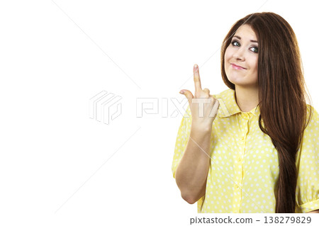Funny woman being displeased Funny woman being displeased 138279829