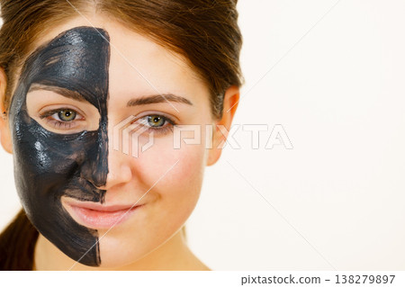 Woman with charcoal facial mask Woman with charcoal facial mask 138279897