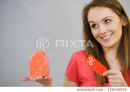 Woman buying house in low price. 138280050
