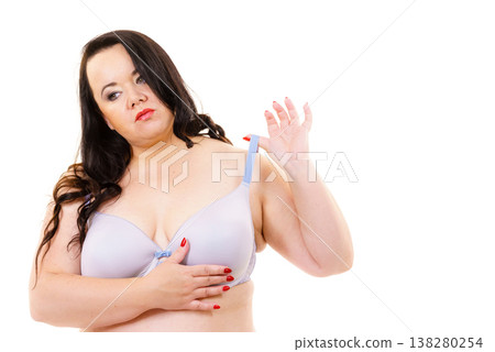 Big woman wearing bra 138280254