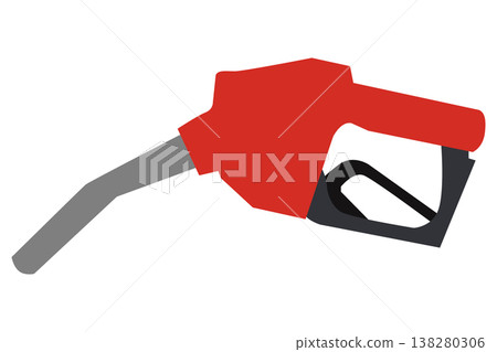 Gasoline refueling nozzle and fuel droplets: Flat energy image illustration 138280306