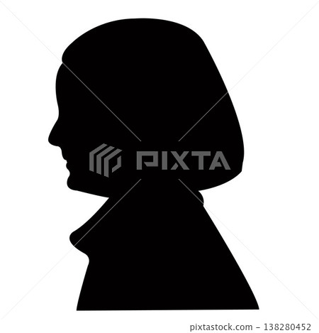 a girl head silhouette vector 138280452