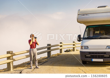 Camper on mountain road, Portugal Camper on mountain road, Portugal 138280605