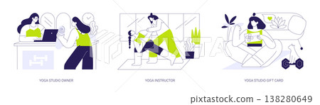 Yoga studio isolated cartoon vector illustrations se Yoga studio isolated cartoon vector illustrations se 138280649