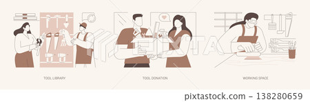 Repair rentals isolated cartoon vector illustrations se 138280659