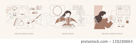 Jewelry designer isolated cartoon vector illustrations se 138280663