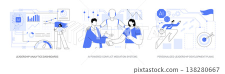 AI-Powered Leadership Insights abstract concept vector illustrations. AI-Powered Leadership Insights abstract concept vector illustrations. 138280667